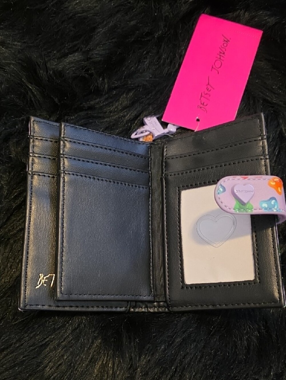 Betsey Johnson Lavender Card Holder Wallet with Multi-Colored Gummy Bears - Picture 3 of 3